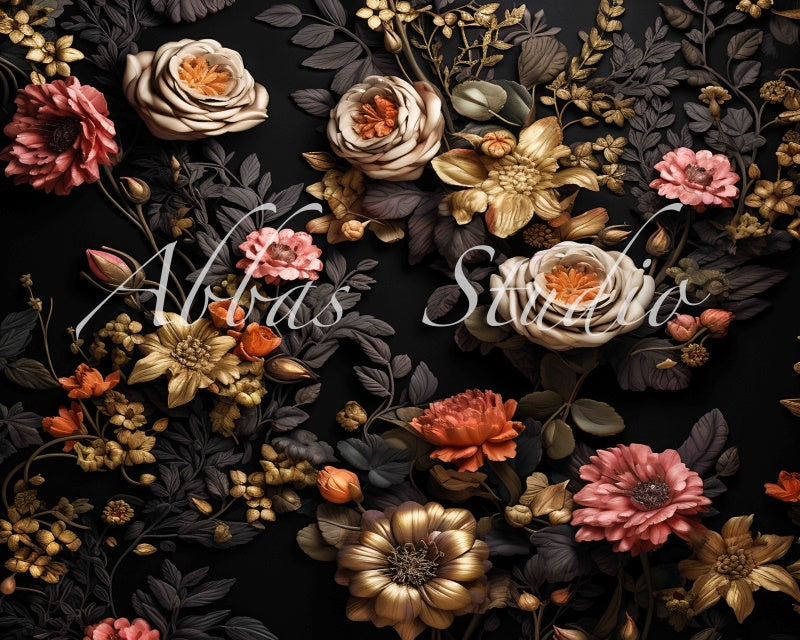 Kate Gold Floral Wall Backdrop Designed by Abbas Studio