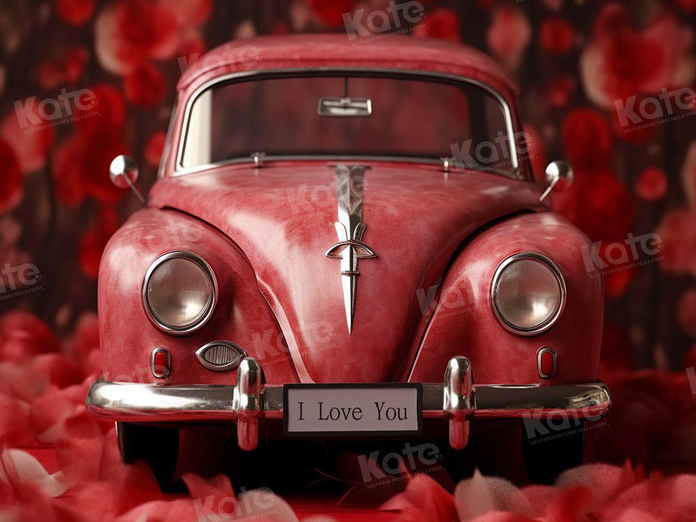 Fondo de coche rojo diseñado por Chain Photography para el Día de San Valentín