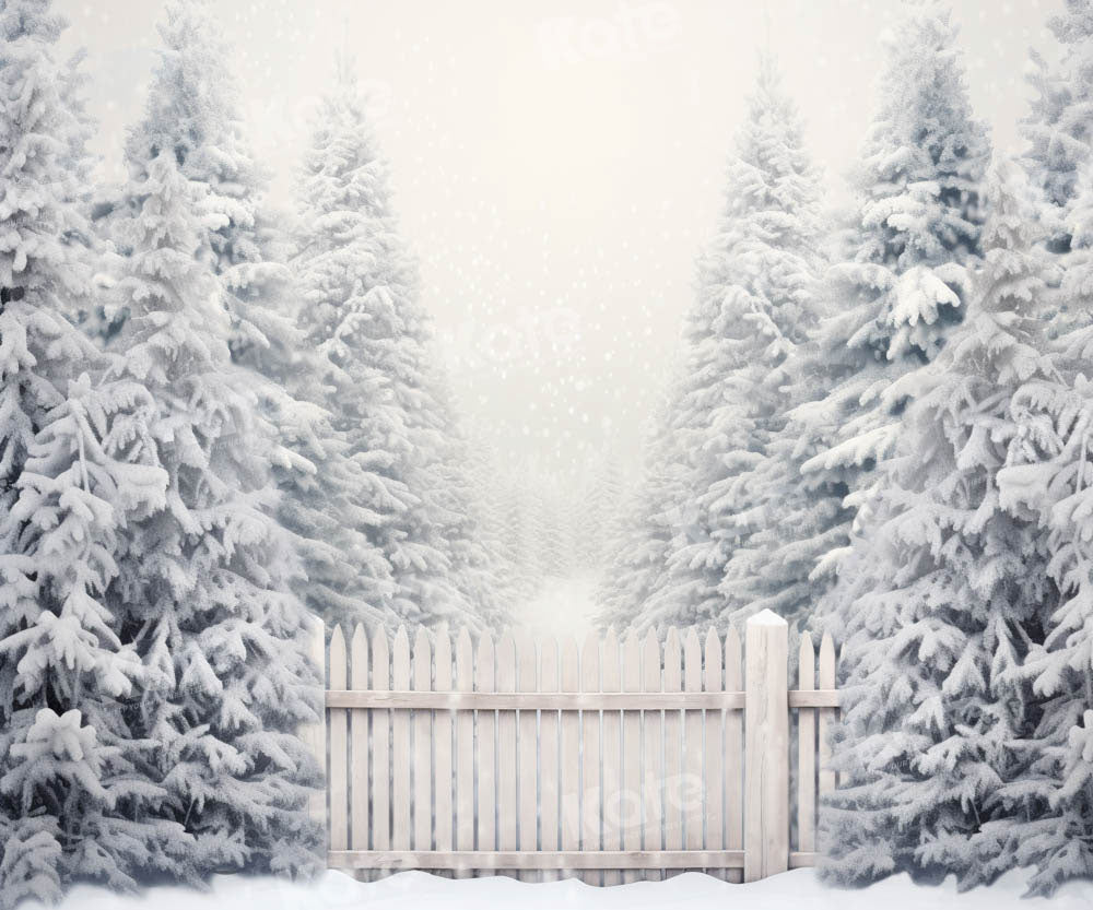 Winter Outside Fence Backdrop Progettato da Chain Photography