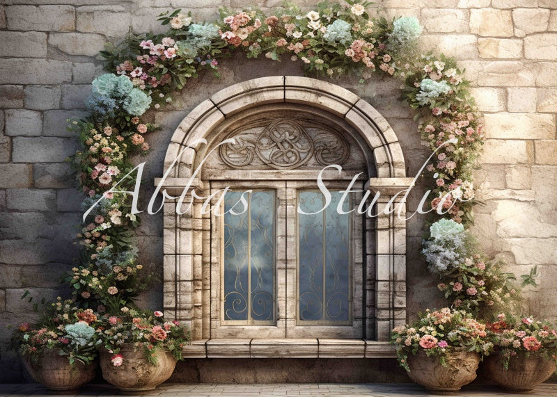 Kate Window with Floral Arch Backdrop Designed by Abbas Studio