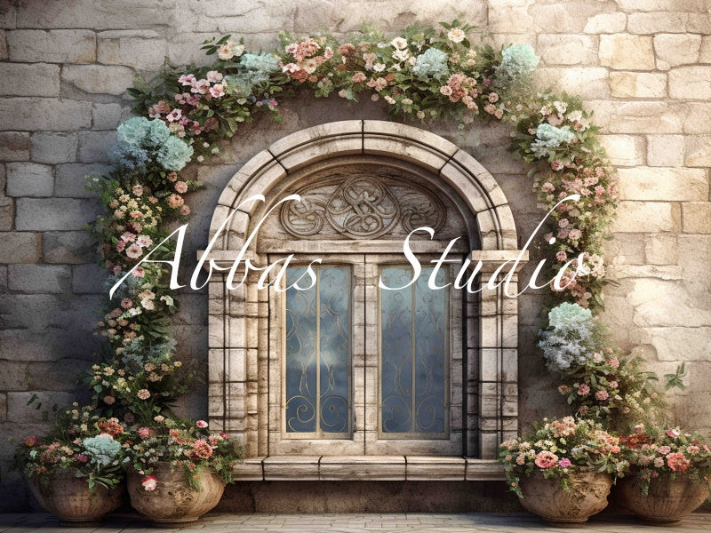 Kate Window with Floral Arch Backdrop Designed by Abbas Studio