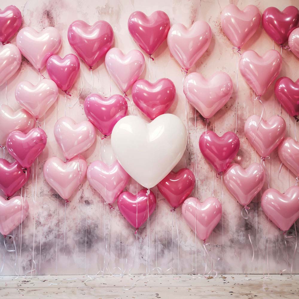 Kate Valentine's Day Pink and White Love Heart Balloon Backdrop Design