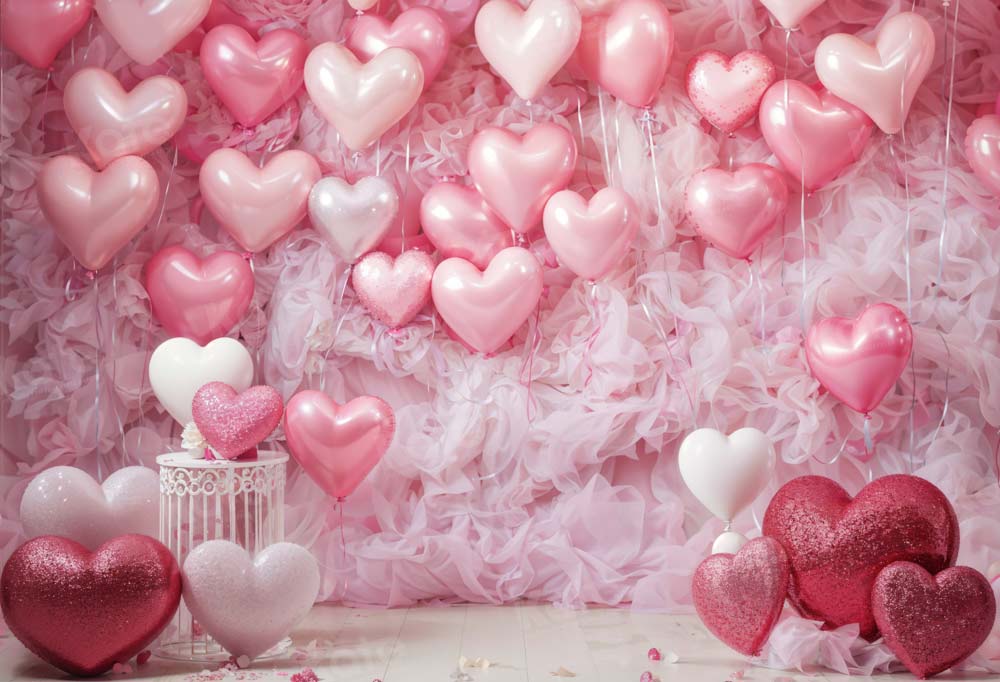San Valentino Palloncino Cuore Rosa per una Stanza Romantica con Fondo in Pile Disegnato da Emetselch