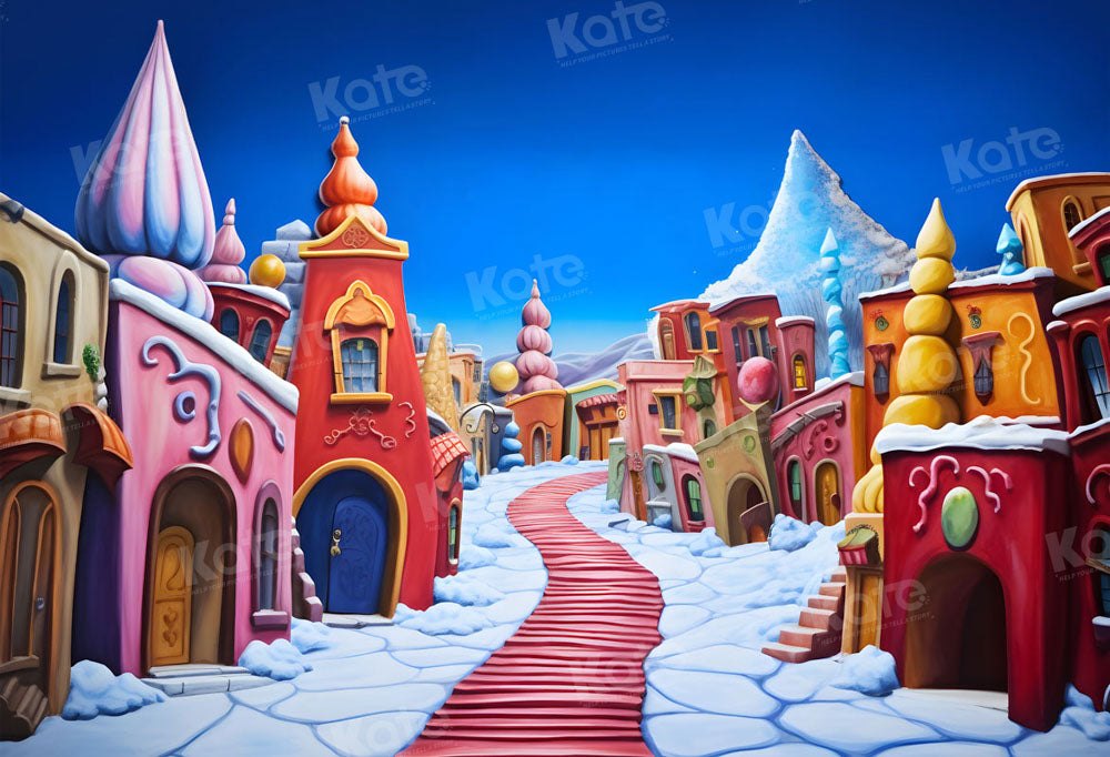 Kate Christmas Town Backdrop for Photography