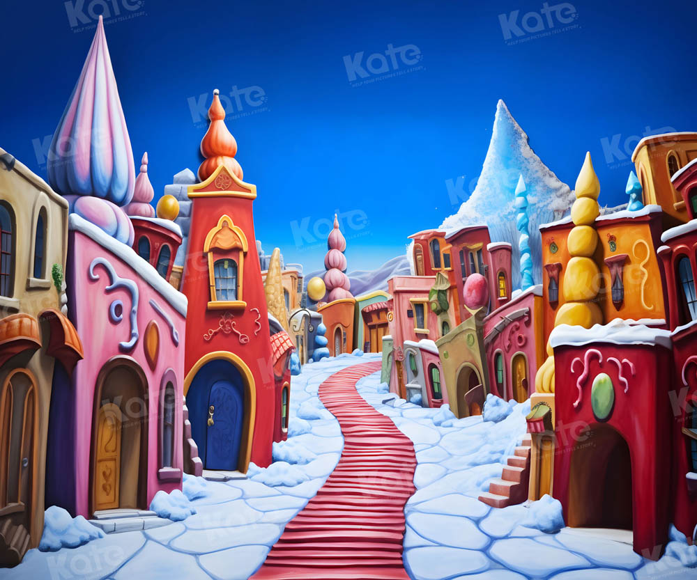 Kate Christmas Town Backdrop for Photography