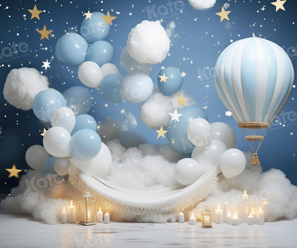 RTS Cake Smash Sweet Dream Hot Air Balloon Backdrop Disegnato da Chain Photography
