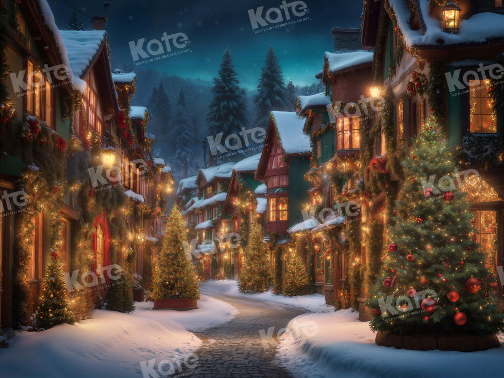 Kate Christmas Street in Night Backdrop for Photography