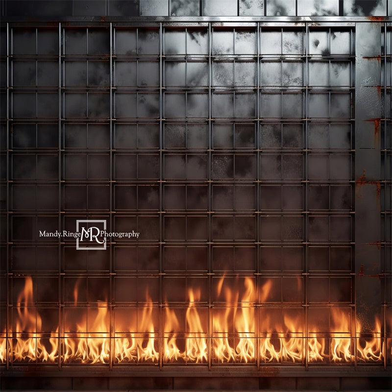 Kate Industrial Wall with Fire Backdrop Designed by Mandy Ringe Photography