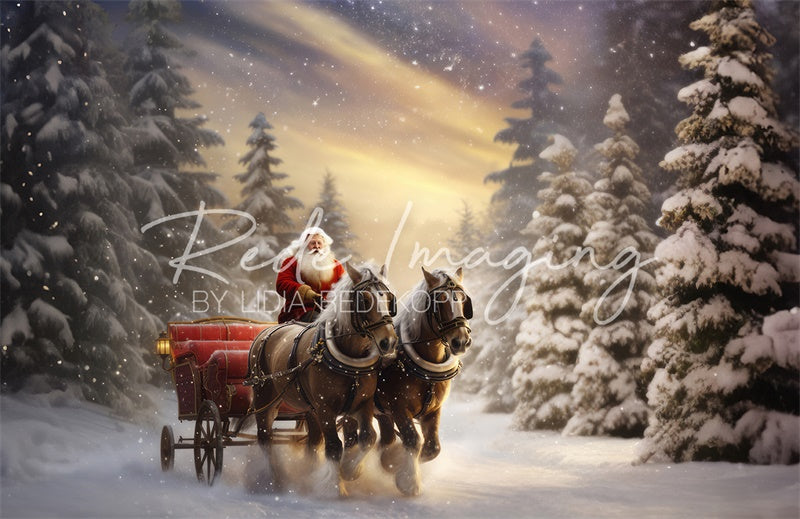 merry christmas horse sleigh