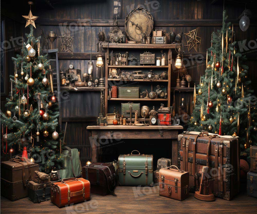 Fondo de Santa's workshop para fotografía de Navidad