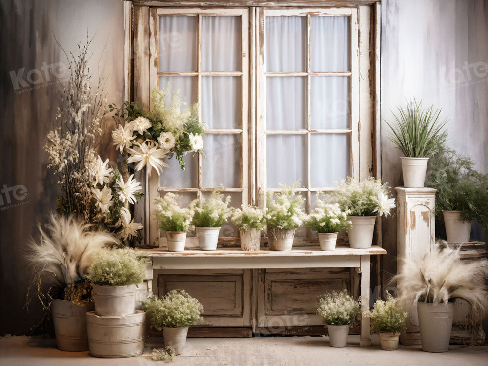 Fondo para fotografía de macetero de primavera para alféizar de ventana