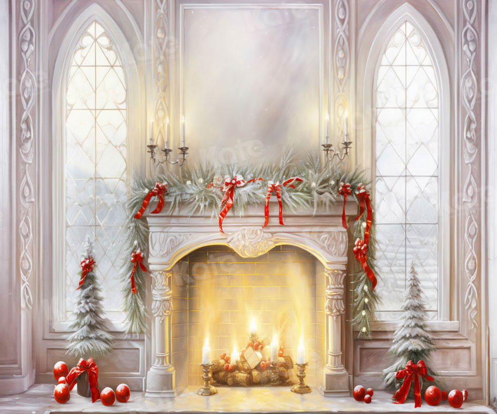 Kate Christmas Candlestick Window Backdrop for Photography