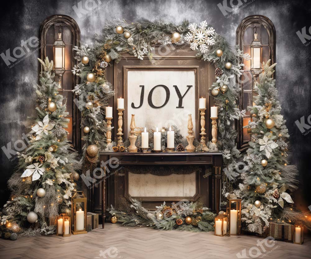 Kate Christmas Candlestick Joy Backdrop Designed by Chain Photography