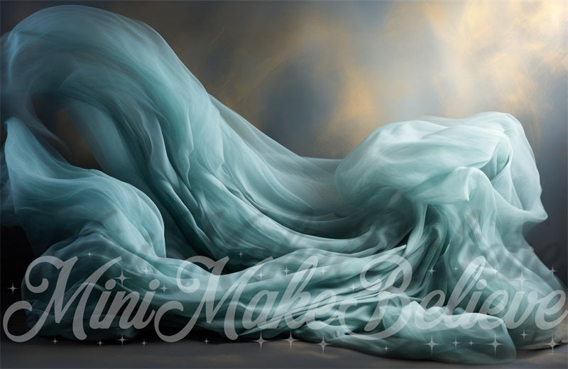 Kate Blue Maternity Flowing Fabric Backdrop Designed by Mini MakeBelieve