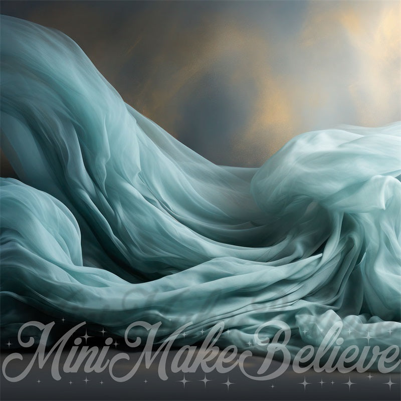 Kate Blue Maternity Flowing Fabric Backdrop Designed by Mini MakeBelieve