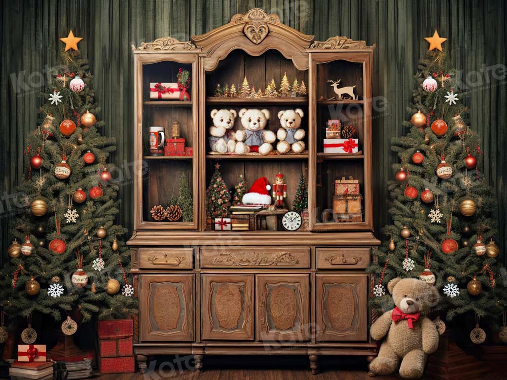 Kate Christmas Tree Bear Cupboard Backdrop Designed by Chain Photography