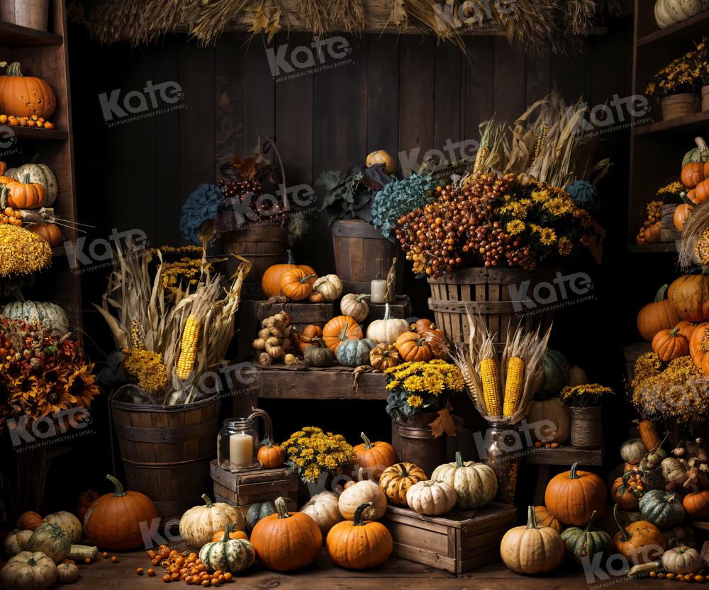 Herfst Pompoen Maïs Foto Achtergrond Ontworpen door Emetselch