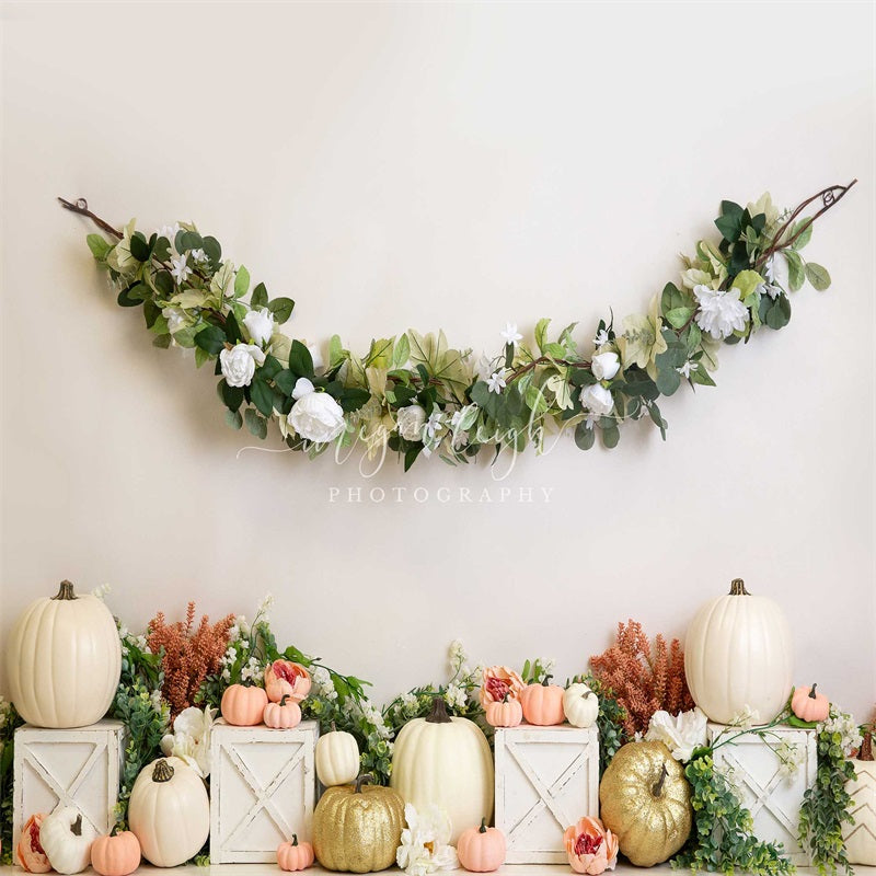 Kate Cream of Pumpkins Backdrop Designed by Megan Leigh Photography