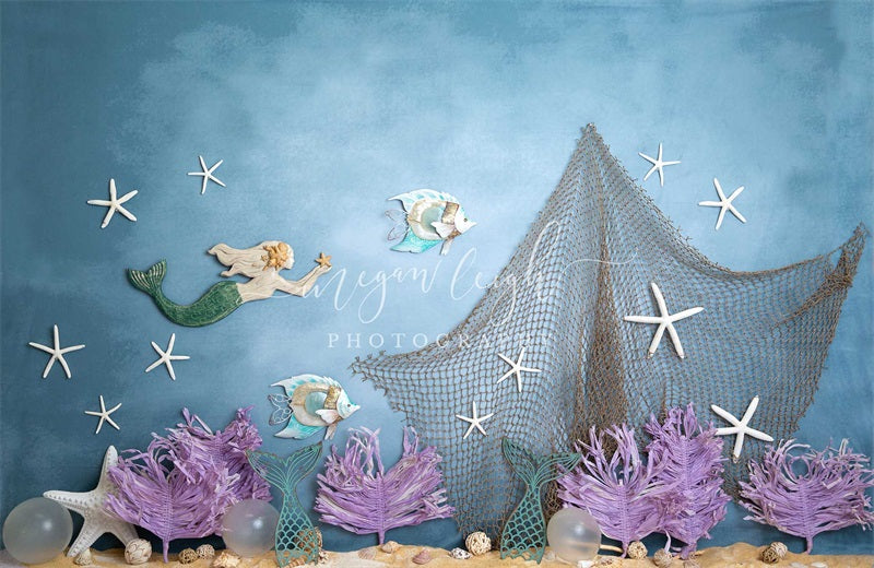 Sfondo della barriera corallina della sirena progettato da Megan Leigh Photography