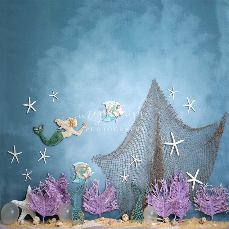 Mermaid Reef-achtergrond ontworpen door Megan Leigh Photography