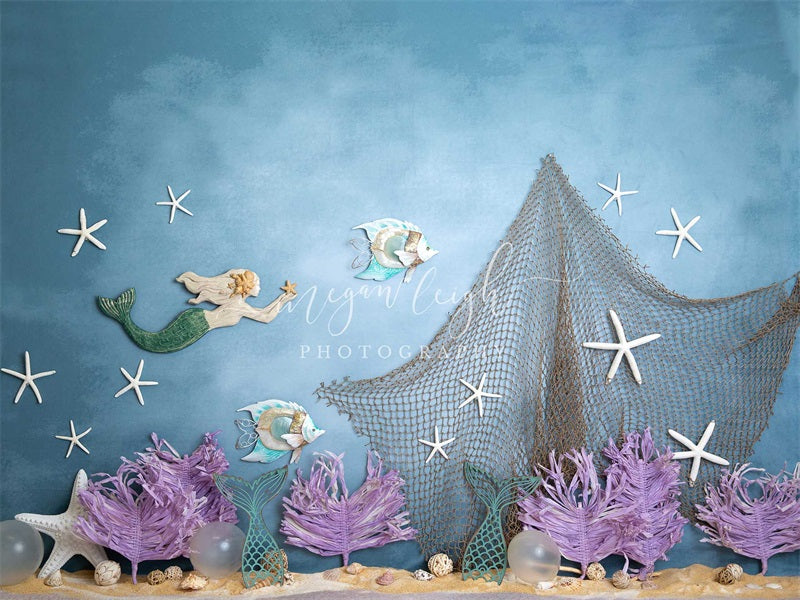 Mermaid Reef-achtergrond ontworpen door Megan Leigh Photography