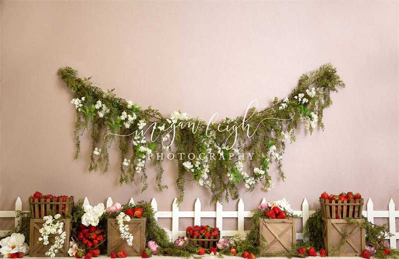 Kate Strawberry Gardens Backdrop Designed by Megan Leigh Photography