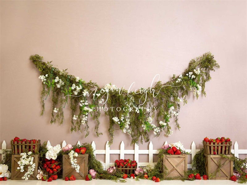 Kate Strawberry Gardens Backdrop Designed by Megan Leigh Photography