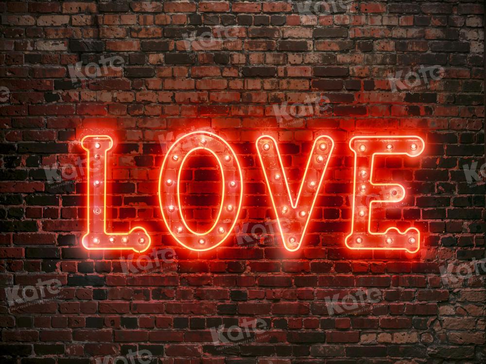 Fondo de luces de amor de pared diseñado por Chain Photography