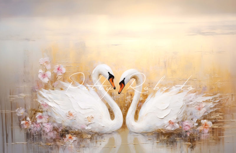 Kate White Swans Backdrop Designed by Patty Robert