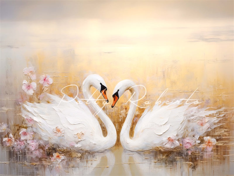 Kate White Swans Backdrop Designed by Patty Robert