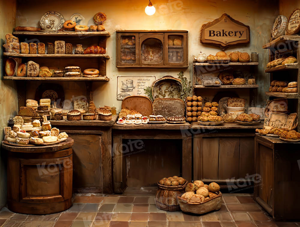 Retro sfondo per panetteria in legno progettato da Emetselch
