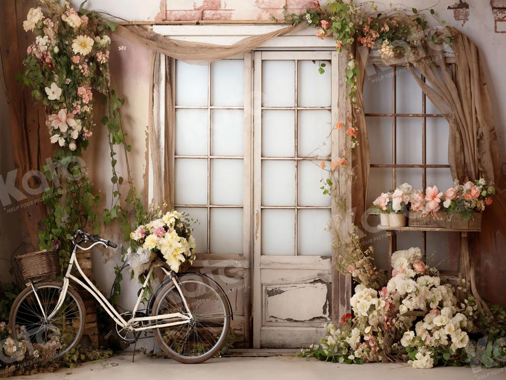 Bicycle pictures with sales flowers