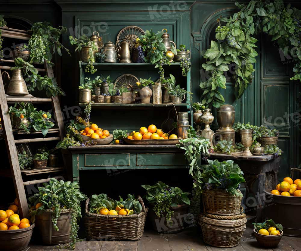 Green Plant Orange Room Backdrop Progettato da Emetselch