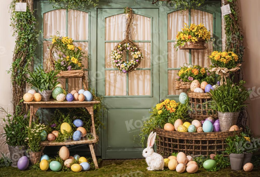 Kate Easter Eggs Flowers Green Plants Rabbit Room Backdrop Designed by