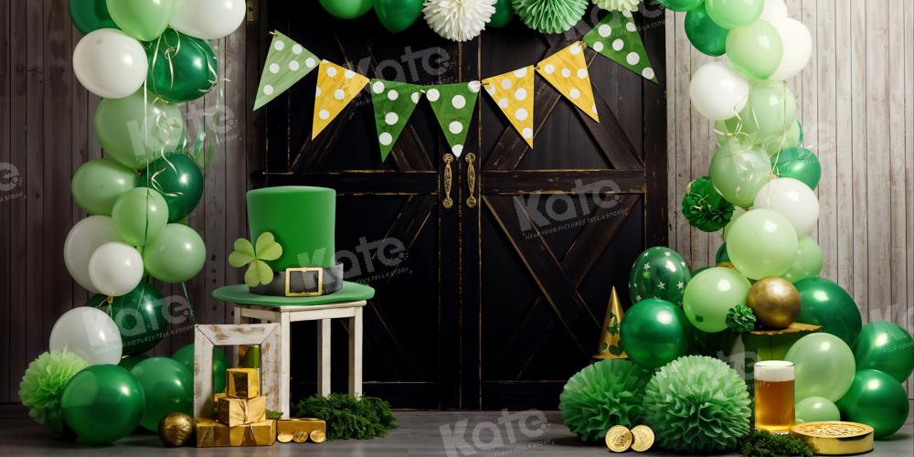 Kate Green Balloon Very Colorful Wooden Door Backdrop Designed by Emetselch