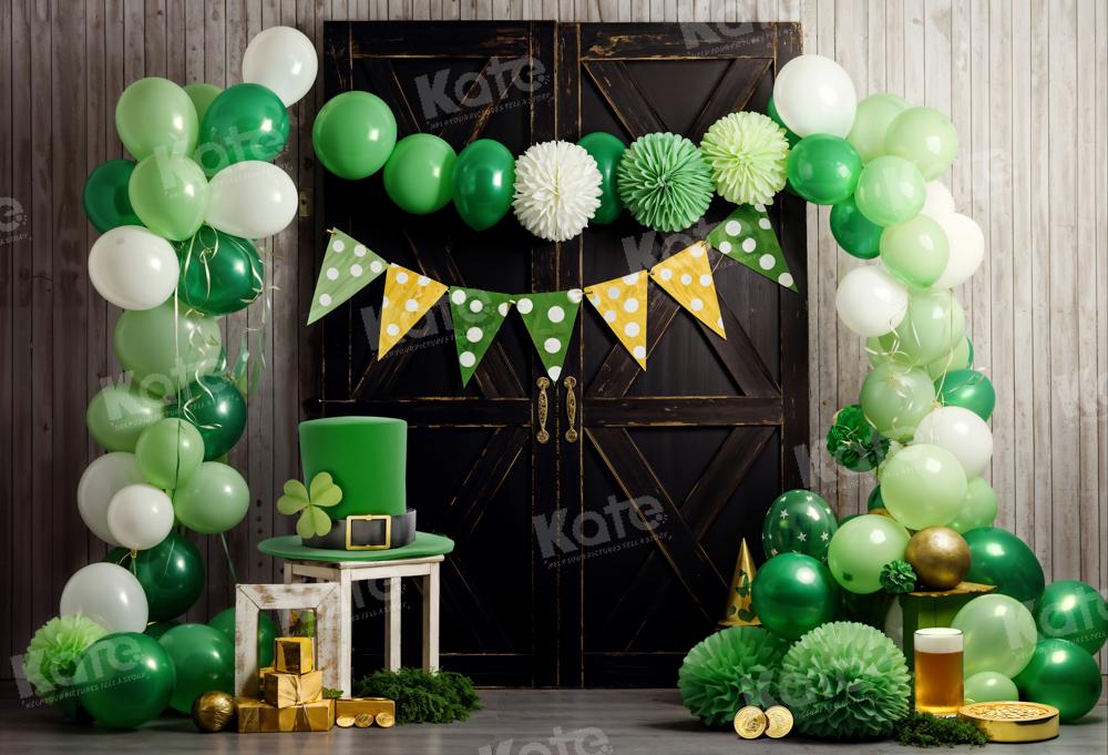 Kate Green Balloon Very Colorful Wooden Door Backdrop Designed by Emetselch