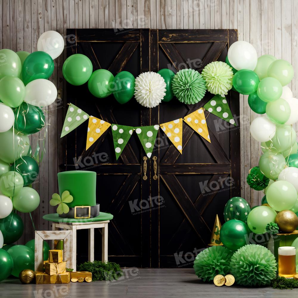 Kate Green Balloon Very Colorful Wooden Door Backdrop Designed by Emetselch