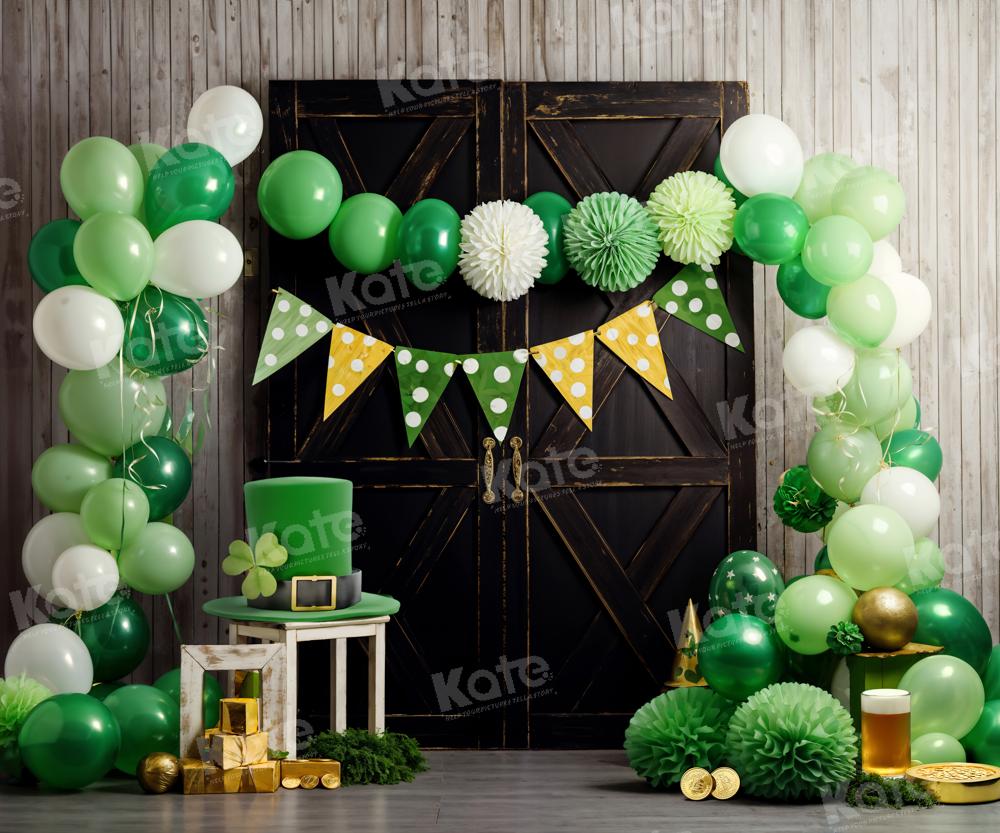 Kate Green Balloon Very Colorful Wooden Door Backdrop Designed by Emetselch