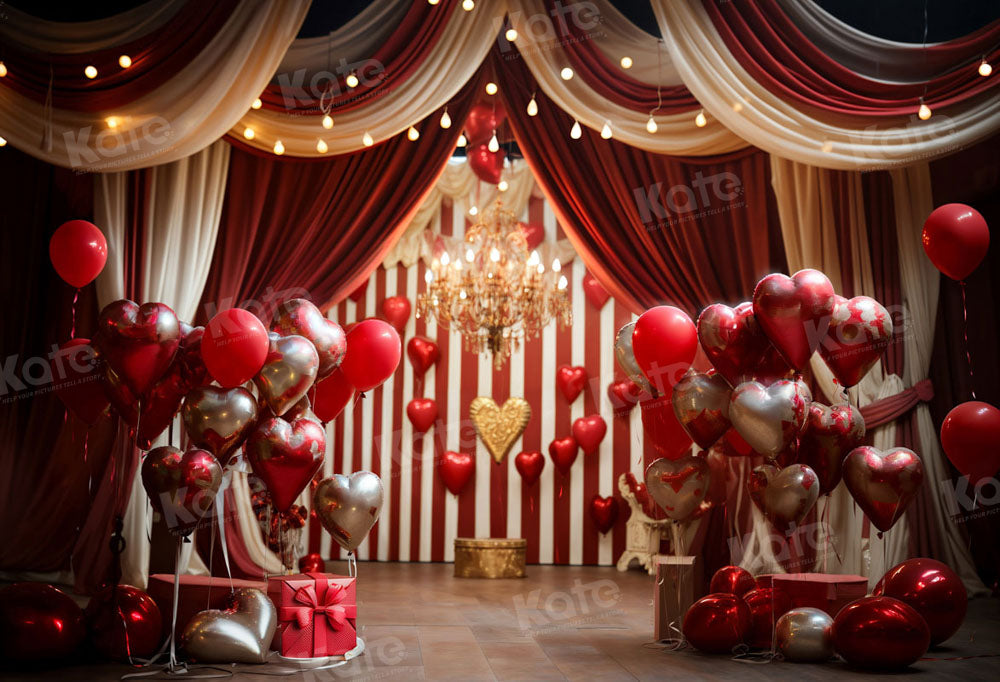 San Valentino Palloni d'Amore Sfondo Rosso per Palco, Progettato da Emetselch
