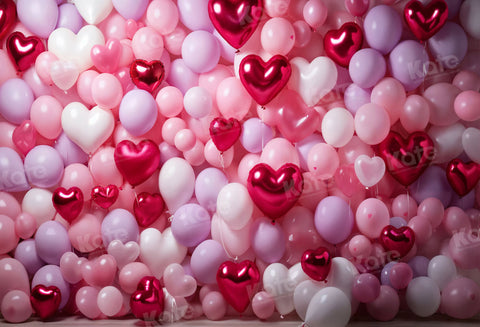 Kate Valentine's Day Pink Love Heart Balloon Room Backdrop Designed by  Emetselch