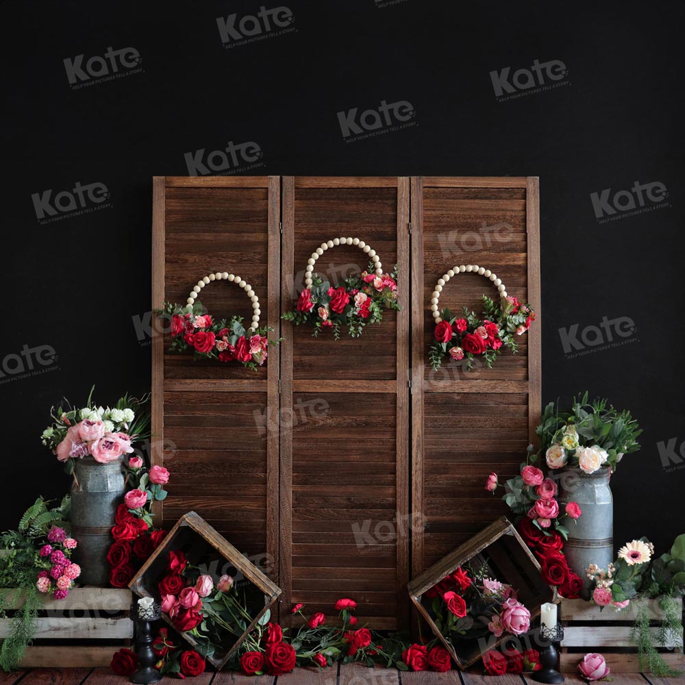 Ghirlanda di rose per lo sfondo del giorno di San Valentino progettata da Emetselch