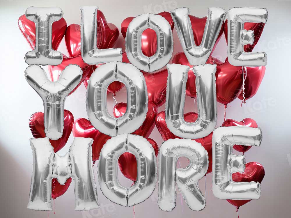 Kate I Love You More Balloons Backdrop Designed by Emetselch