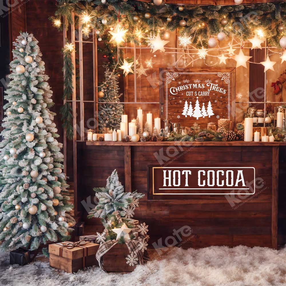 Kate Christmas Hot Cocoa Bar Backdrop for Photography