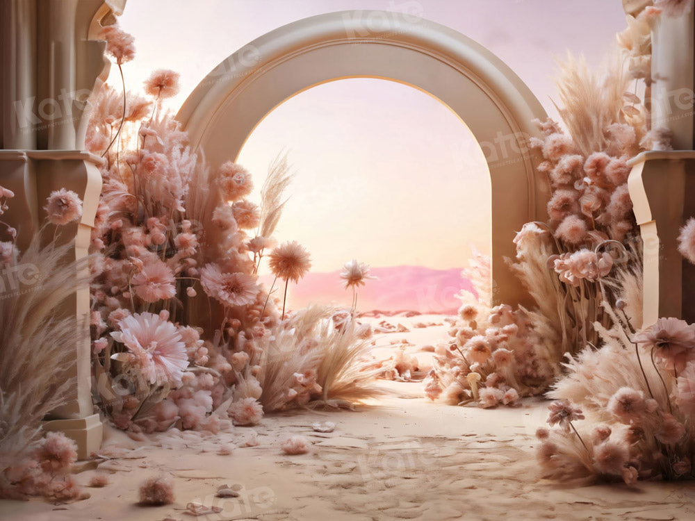 Kate Pink Flowers Reed Arch Backdrop Designed by Chain Photography