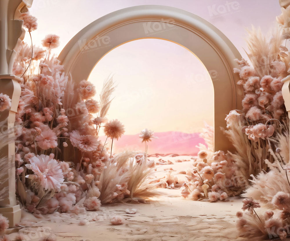 Kate Pink Flowers Reed Arch Backdrop Designed by Chain Photography