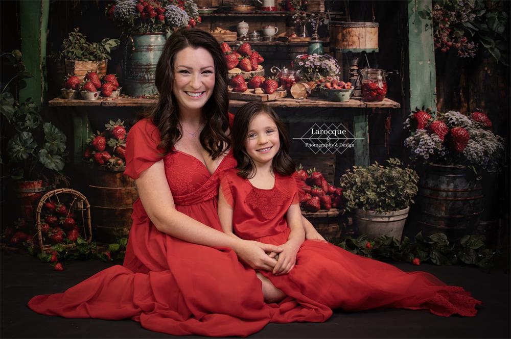 Kate Green Strawberry Room Backdrop Designed by Chain Photography