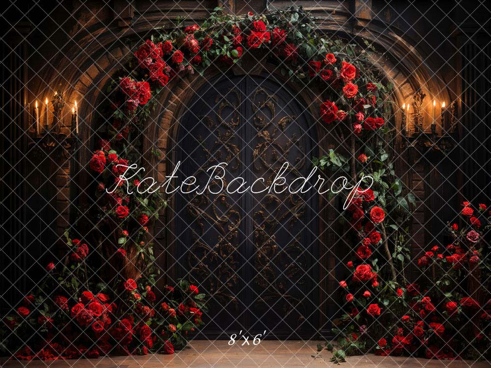 Valentine Rose Metal Door Foto Achtergrond Ontworpen door Chain Photography