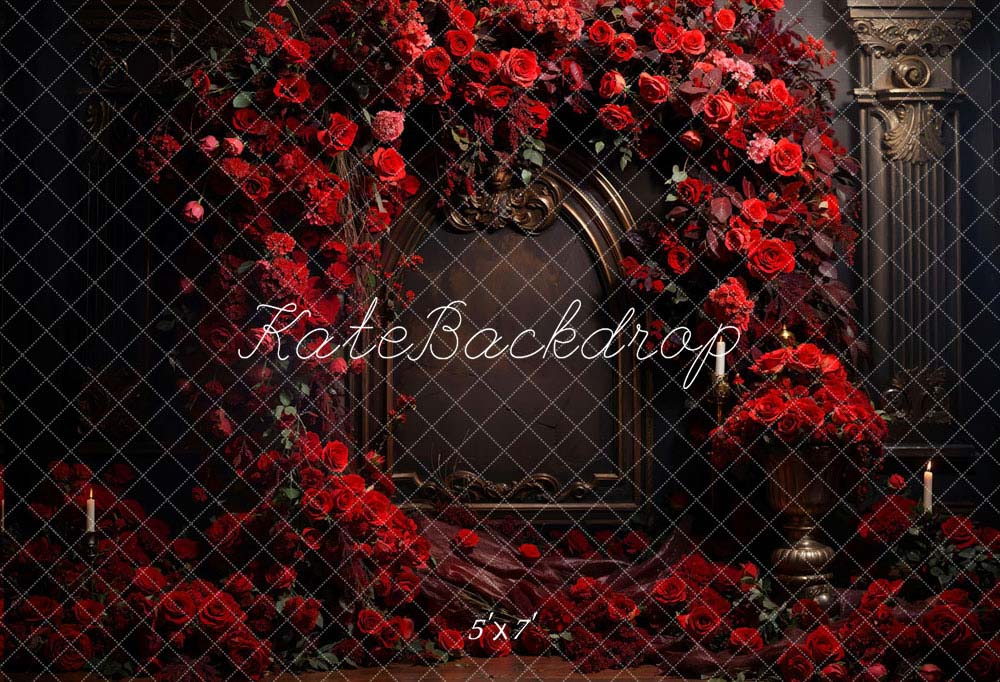 Valentine Red Rose Metal Wall Backdrop Progettato da Chain Photography