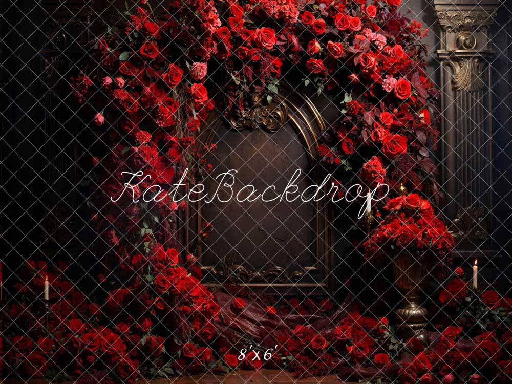 Kate Valentine Red Rose Metal Wall Backdrop Designed by Chain Photography