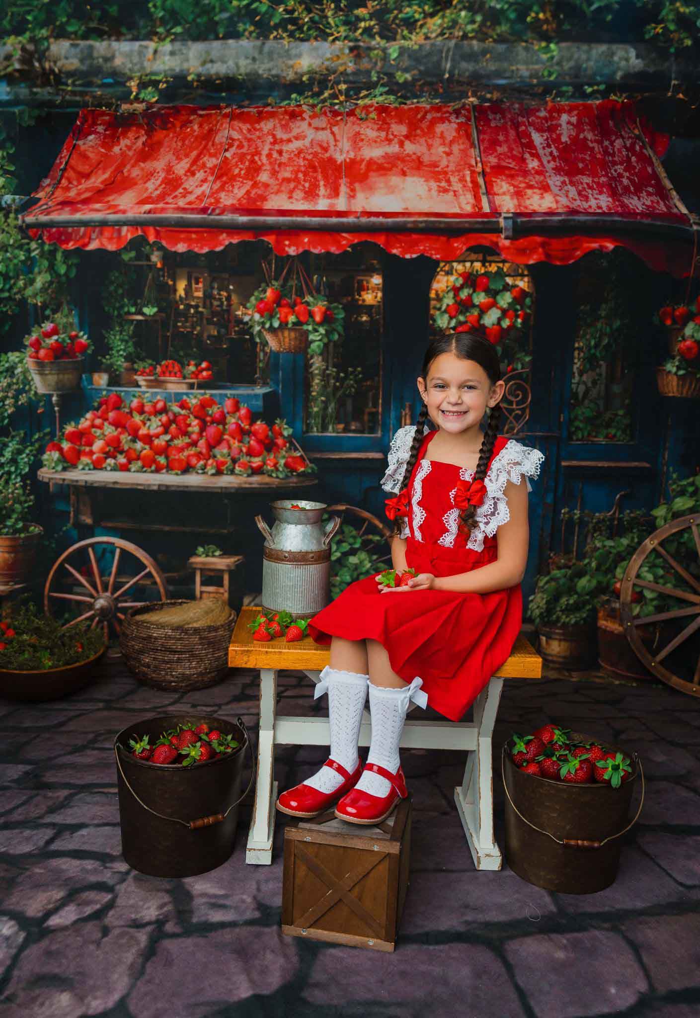 Sfondo per casa verde con fragole disegnato da Emetselch